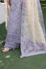MEHMAL-LAVENDER-3PCS-LAWN EMBROIDERED SHIRT WITH EMBROIDERED PRINTED DUPPATTA & DYED TROUSER-ADR-04