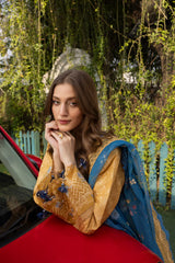MEHMAL-FLORENCE-3PCS-LAWN EMBROIDERED SHIRT WITH EMBROIDERED PRINTED DUPPATTA & TROUSER-ADR-02