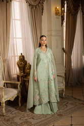 MEHMAL_ICE BLUE GRACE-0RGANZA HAND ENSEMBLE EMBROIDERED-ADR-100013