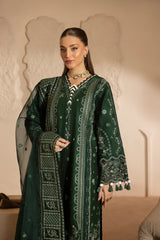 MEHMAL-ZINIA-3PCS-LAWN EMBROIDERED SHIRT WITH EMBROIDERED ORGANZA DUPPATTA & DYED TROUSER-ADR-07