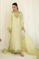KAIDA-3PC-RAW SILK HAND EMBELLISHED SHIRT EMBROIDRED SOFT SILKDUPATTA AND RAW SILK EMBROIDERED TROUSER-ADR-5142