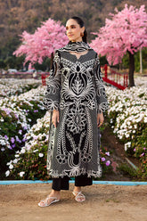 MAHNUR-3PC LAWN EMBROIDERED SHIRT WITH ORGANZA EMB DUPATTA AND TROUSER-ADR-4895