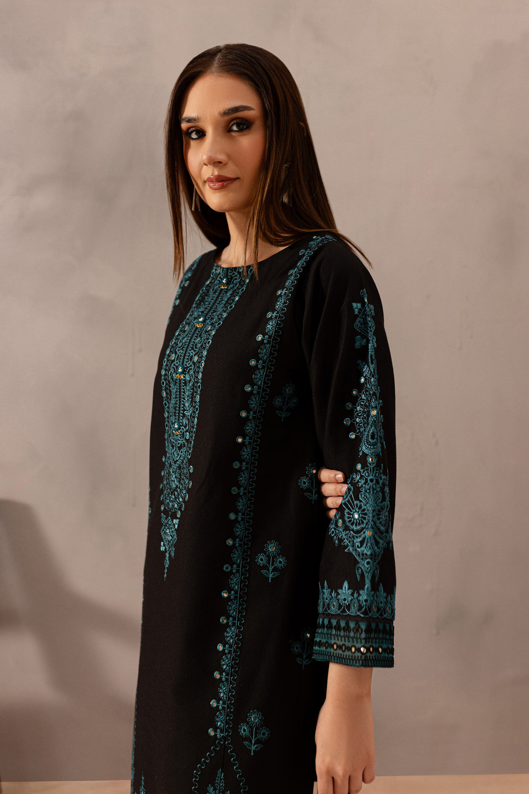 BATIK-2PC SEQUIN LAWN EMBROIDERED SHIRT WITH SEQUIN LAWN EMBROIDERED TROUSER-ADR-3462