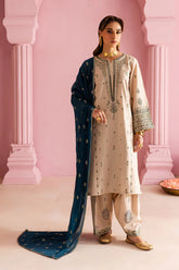 BATIK-3PC DHANAK EMBROIDERED SHIRT WITH DHANAK EMBROIDERED SHAWL & EMB TROUSER-ADR-4162