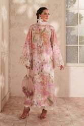 BAROQUE-3PC LAWN DIGITAL PRINTED EMB SHIRT WITH SILK PRINTED DUPATTA AND TROUSER-ADR-054