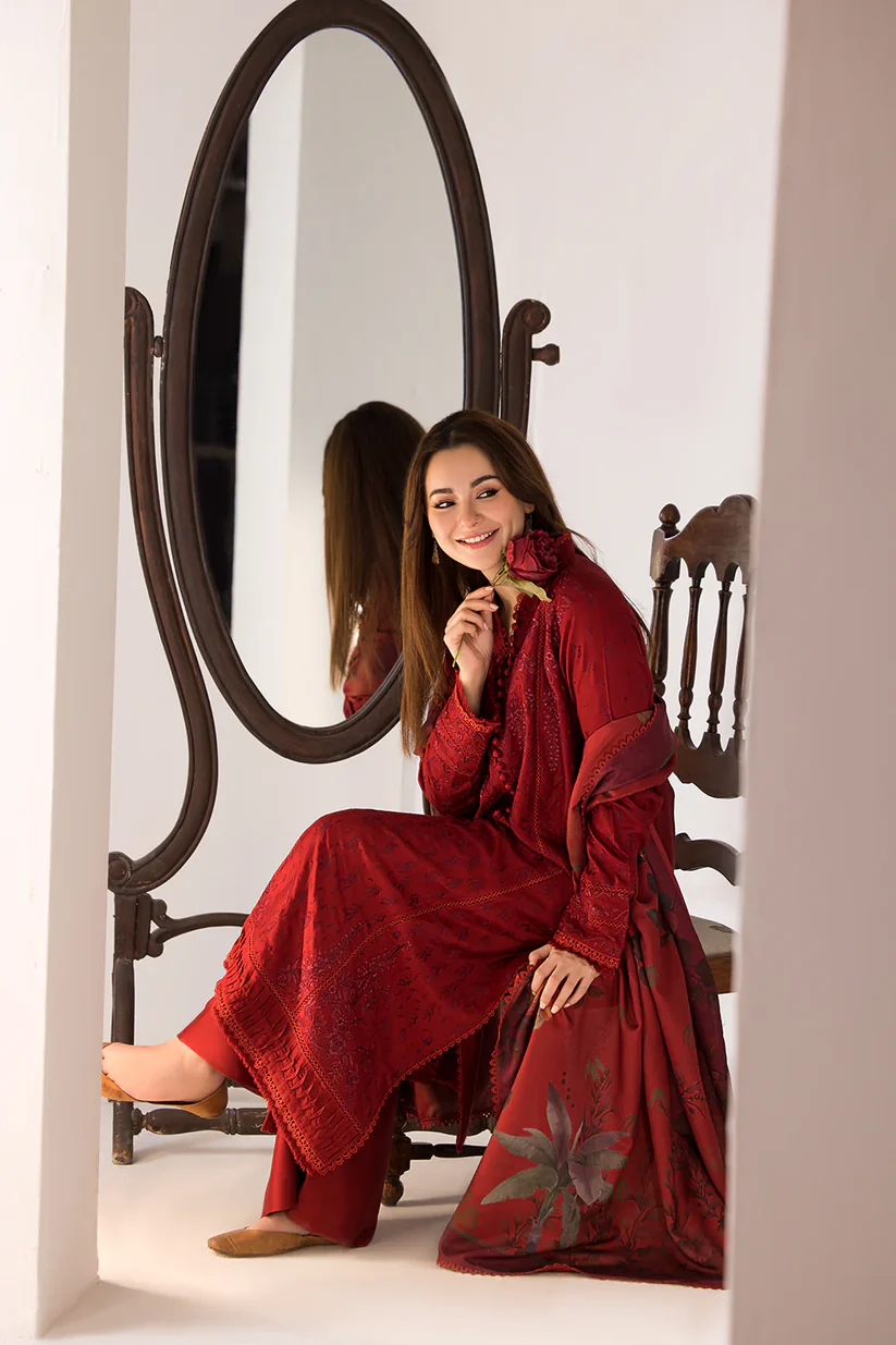 SOBIA NAZIR- 3PC LAWN EMBROIDERED SHIRT WITH MONARK PRINTED DUPATTA AND TROUSER-ADR-3614