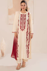 IZEL-3PC LAWN EMBROIDERED SHIRT WITH CHIFFON TYE&DYE DUPATTA AND TROUSER-ADR-4649