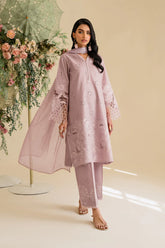 IZNIK-3PC LAWN EMBROIDERED SHIRT WITH KHAADI NET DUPATTA & TROUSER-ADR-3779