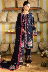 MAHNUR-3PC DHANAK EMBROIDERED SHIRT WITH DHANAK EMBROIDERED SHAWL AND EMB TROUSER-ADR-5231