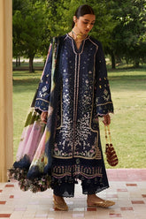 SUFFUSE-3PC LAWN CHIKAN EMBROIDERED SHIRT WITH CHIFFON PRINTED DUPATTA AND TROUSER-ADR-4731
