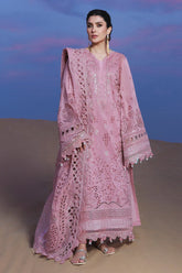 NUREH-3PC LAWN SEQUIN CHIKANKAARI EMBROIDERED SHIRT WITH KHADDI NET EMBROIDERED DUPATTA AND TROUSER-ADR-4800