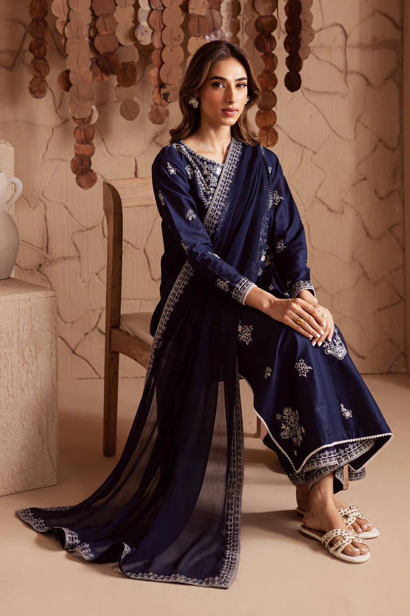 BATIK-3PC DHANAK EMBROIDERED SHIRT WITH CHIFFON EMBROIDERED DUPATTA AND EMB TROUSER ADR-4180