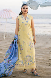 SERAN-3PC LAWN EMBROIDERED SHIRT WITH CHIFFON PRINTED DUPATTA AND TROUSER-ADR-4850