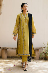ZARA SHAHJAHAN-3PC DHANAK EMBROIDERED SHIRT WITH DHANAK EMBROIDERED SHAWL & DHANAK TOUSER-ADR-4222