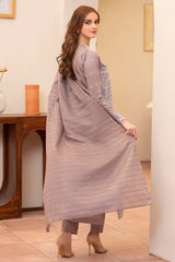 MIRAKHI-3PC LAWN CHIKENKARI EMBROIDERED SHIRT WITH LAWN TUBE SLUB DUPATTA-ADR-