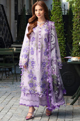 JADE-3PC LAWN CHIKANKAARI EMBROIDERED SHIRT WITH CHIFFON PRINTED DUPATTA AND TROUSER-ADR-4794