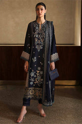 ZAHA-3PC DHANAK EMBROIDERED SHIRT WITH DHANAK EMBROIDRED SHAWL & TROUSER -ADR-4181