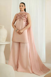 KAIDA-3PC-RAW SILK HAND EMBELLISHED SHIRT EMBROIDRED SOFT SILKDUPATTA AND RAW SILK EMBROIDERED TROUSER-ADR-5165