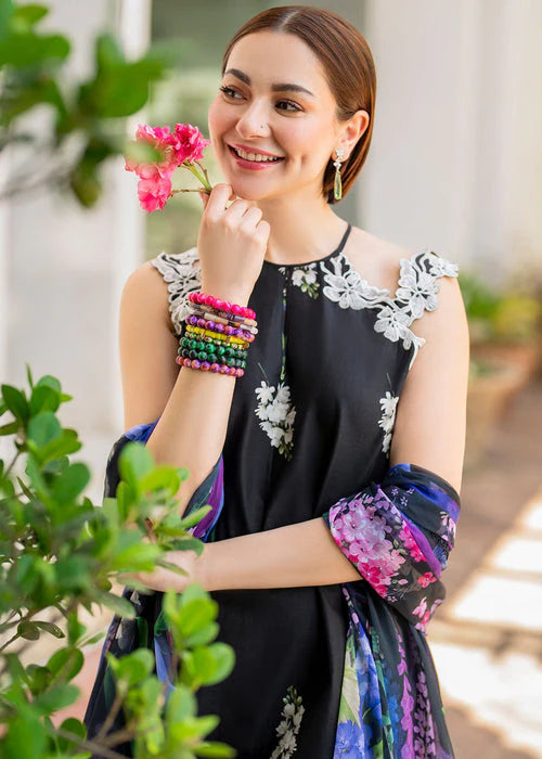 ASIFA NABEEL-3PC LAWN PRINT EMBROIDERED SHIRT WITH CHIFFON PRINT DUPATTA AND PRINT TROUSER-ADR-2515