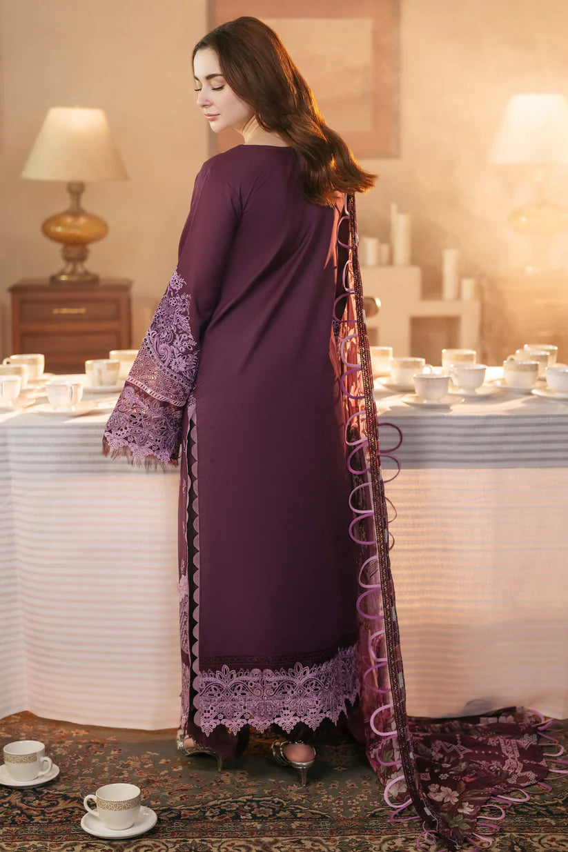JADE-3PC DHANAK SEQUENCE EMBROIDERED SHIRT WITH DHANAK EMBROIDERED SHAWL & DHANAK TOUSER-ADR-4152
