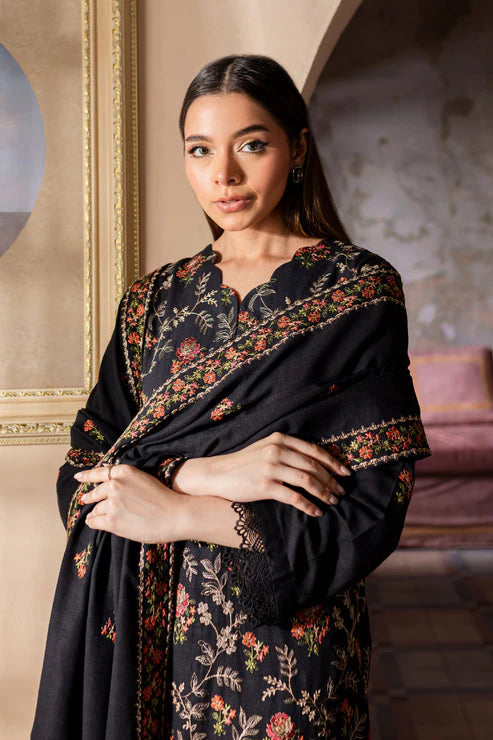 BAREEZE-3PC DHANAK EMBROIDERED SHIRT WITH DHANAK EMBROIDERED SHAWL & TROUSER-ADR-4227