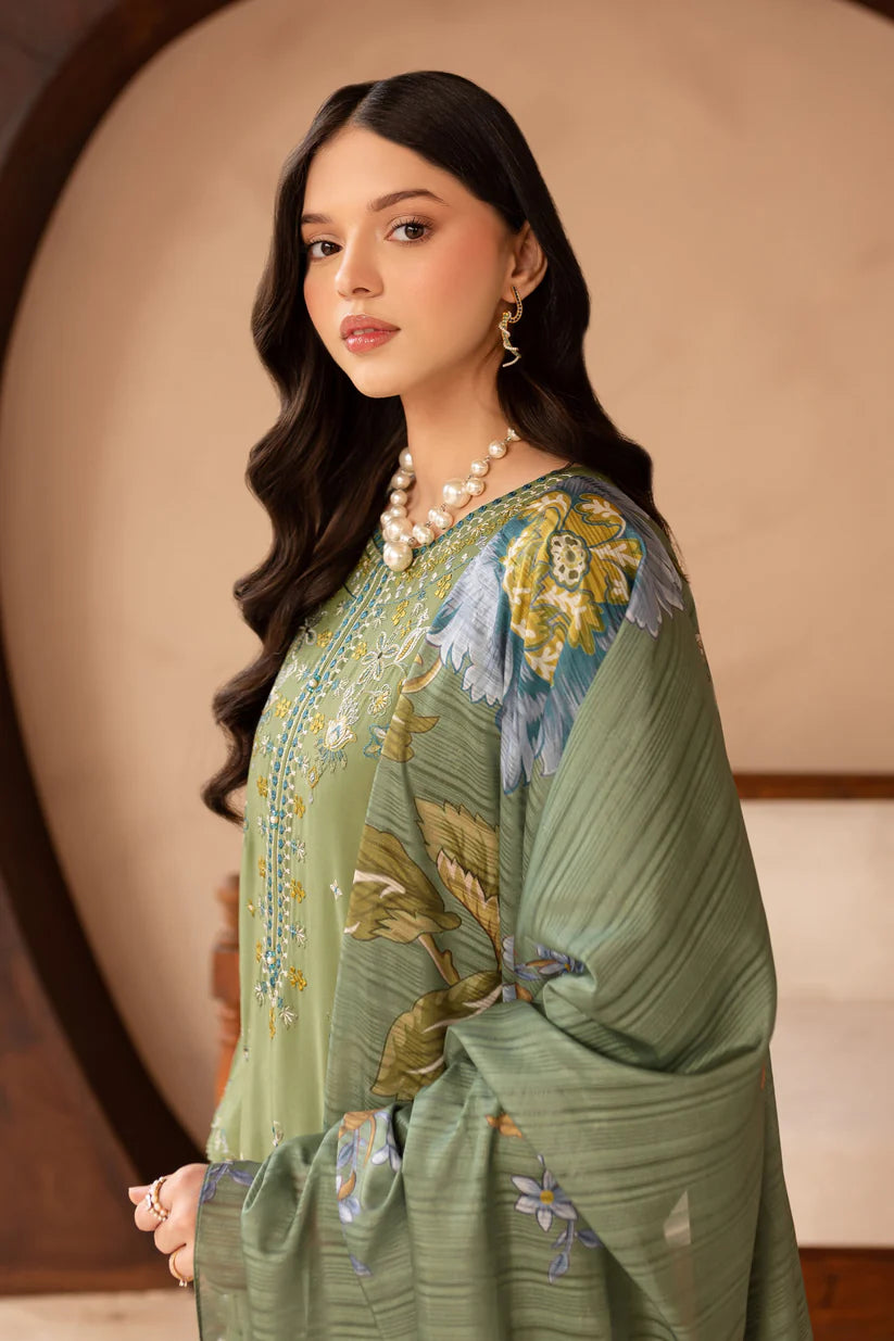 BATIK-3PC LAWN EMBROIDERED SHIRT WITH MONARK PRINT DUPATTA AND EMB TROUSER-ADR-3700