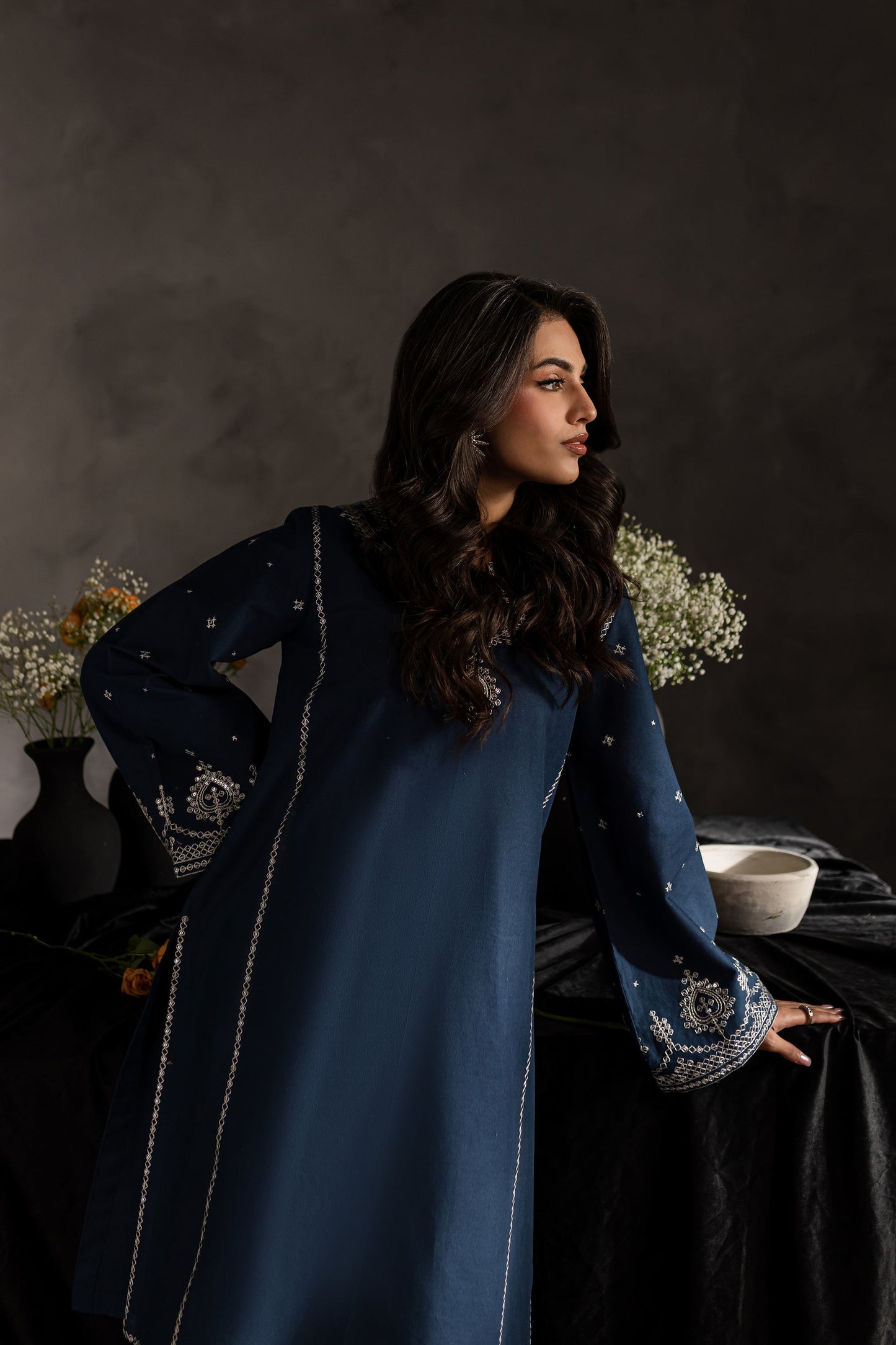 BATIK-2PC SEQUIN LAWN EMBROIDERED SHIRT WITH SEQUIN LAWN EMBROIDERED TROUSER-ADR-3469