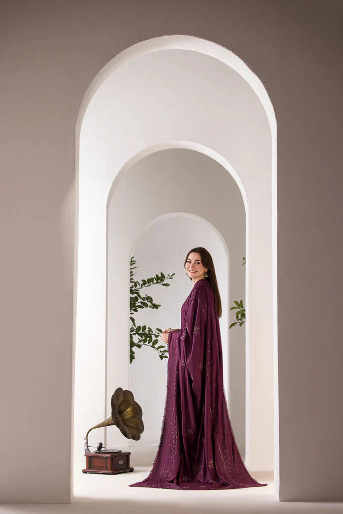 SOBIA NAZIR - 3PC DHANAK EMBROIDERED SHIRT WITH DHANAK EMBROIDERED SHAWL AND TROUSE-ADR-4002