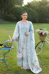 ELAF-3PC DHANAK EMBROIDERED SHIRT WITH DHANAK EMBROIDERED SHAWL AND TROUSER-ADR-5242