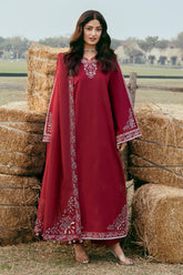 IZEL-3PC LAWN EMBROIDERED SHIRT WITH KHADDI NET EMBROIDERED DUPATTA AND TROUSER-ADR-4818