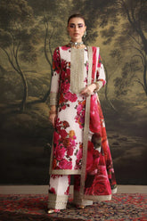 ZAINAB CHOTANI-3PC SHAMOZE SILK PRINTED EMBROIDERED SHIRT WITH SOFT SILK PRINTED EMB DUPATTA & EMB TROUSER-ADR-1722