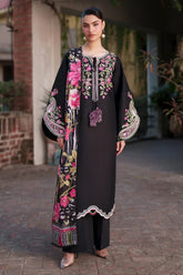 MAHNUR-3PIECE LAWN EMBROIDERED SHIRT WITH CHIFFON PRINTED DUPATTA AND TROUSER-ADR-4854