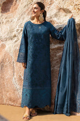 RANG RASIYA-3PC LAWN LASER WORK EMBROIDERED SHIRT WITH KHAADI NET EMBROIDERED DUPATTA AND TROUSER -ADR-4741