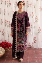 MAHNUR-3PC LAWN LASERWORK EMBROIDERED SHIRT WITH KHAADI NET EMBROIDERED DUPATTA AND TROUSER -ADR-4691
