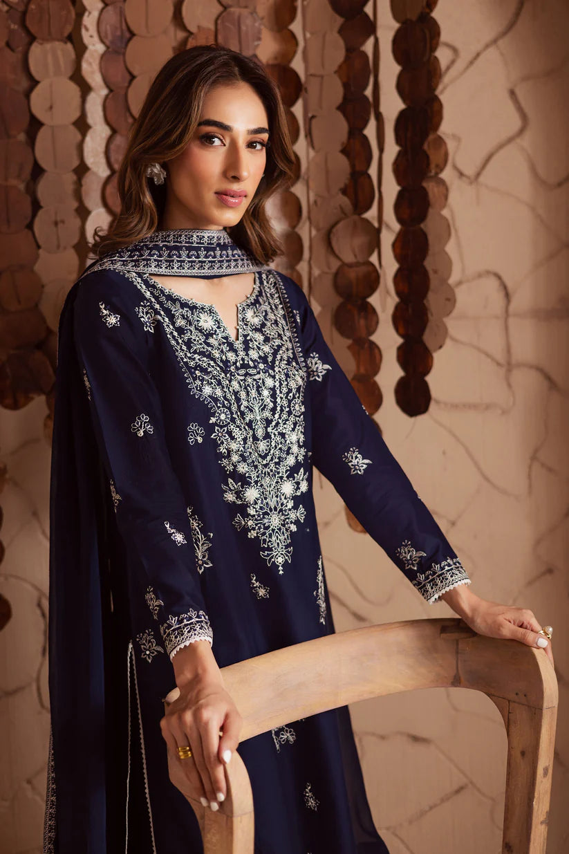 BATIK-3PC DHANAK EMBROIDERED SHIRT WITH CHIFFON EMBROIDERED DUPATTA AND EMB TROUSER ADR-4180