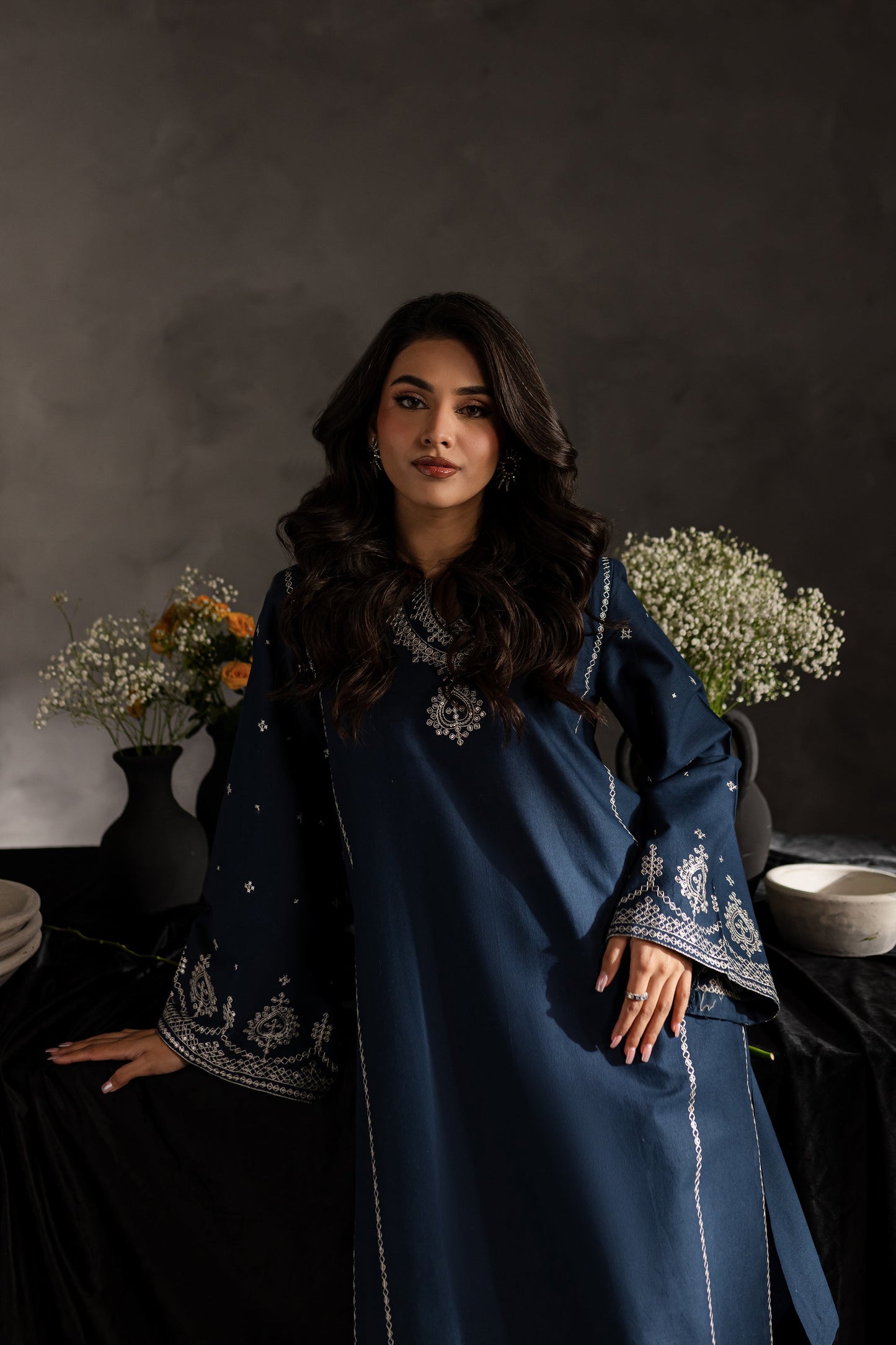 BATIK-2PC SEQUIN LAWN EMBROIDERED SHIRT WITH SEQUIN LAWN EMBROIDERED TROUSER-ADR-3469