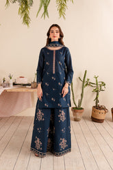 BATIK-3PC DHANAK EMBROIDERED SHIRT DHANAK EMBROIDERED SHAWL AND EMB TROUSER-ADR-4173