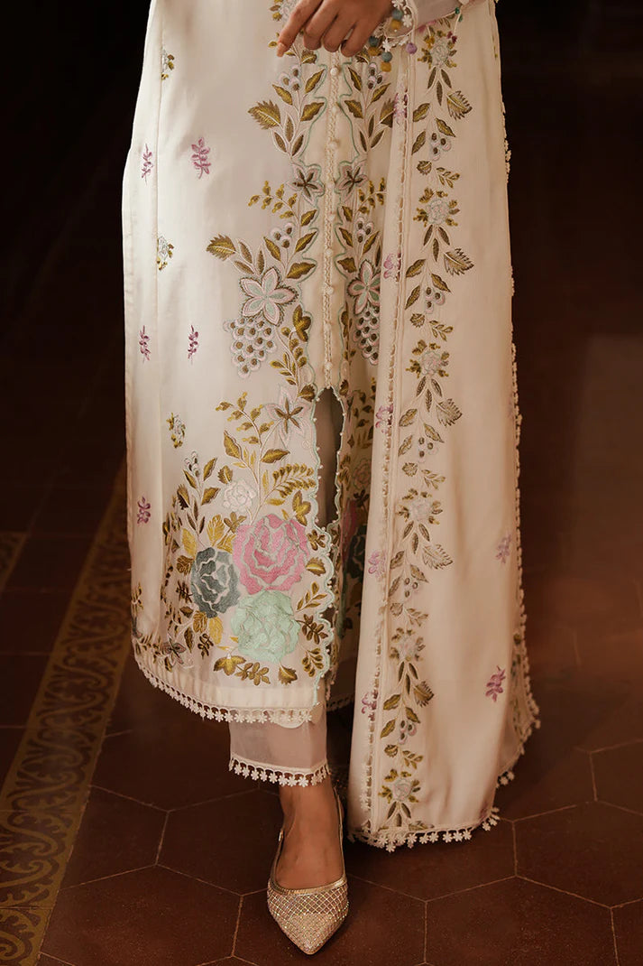 CROSS STITCHED-3PC DHANAK EMBROIDERED SHIRT WITH DHANAK EMBROIDERED SHAWL AND TROUSER-ADR-4161