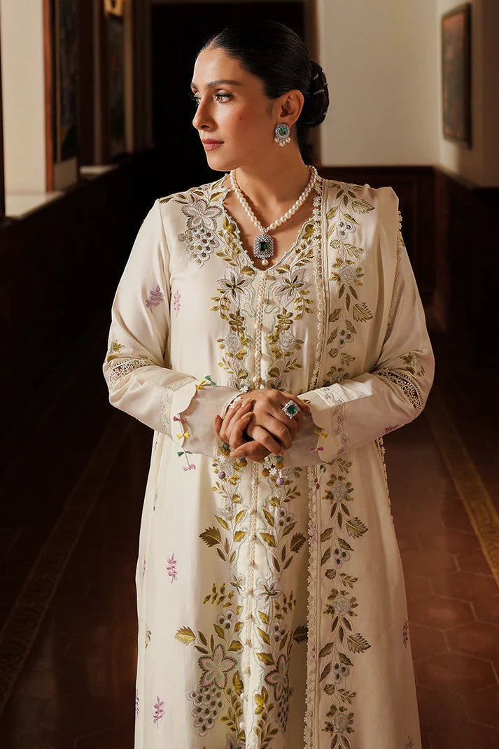 CROSS STITCHED-3PC DHANAK EMBROIDERED SHIRT WITH DHANAK EMBROIDERED SHAWL AND TROUSER-ADR-4161