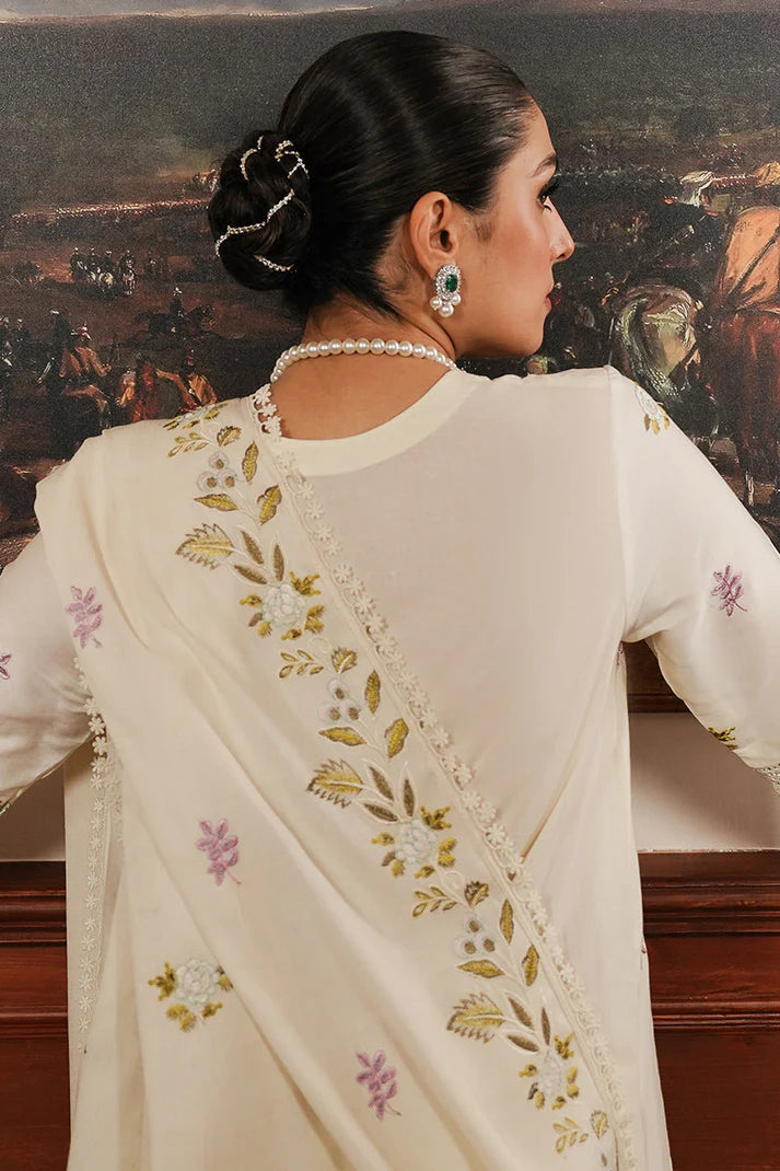 CROSS STITCHED-3PC DHANAK EMBROIDERED SHIRT WITH DHANAK EMBROIDERED SHAWL AND TROUSER-ADR-4161