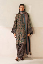 BAROQUE-3PC VISCOSE PRINTED SHIRT WITH VISCOSE PRINTED DUPATTA AND TROUSER-2637