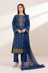 SAPPHIRE-3PC LAWN EMBROIDERED SHIRT WITH COTTON NET DUPATTA & TROUSER-ADR-3790