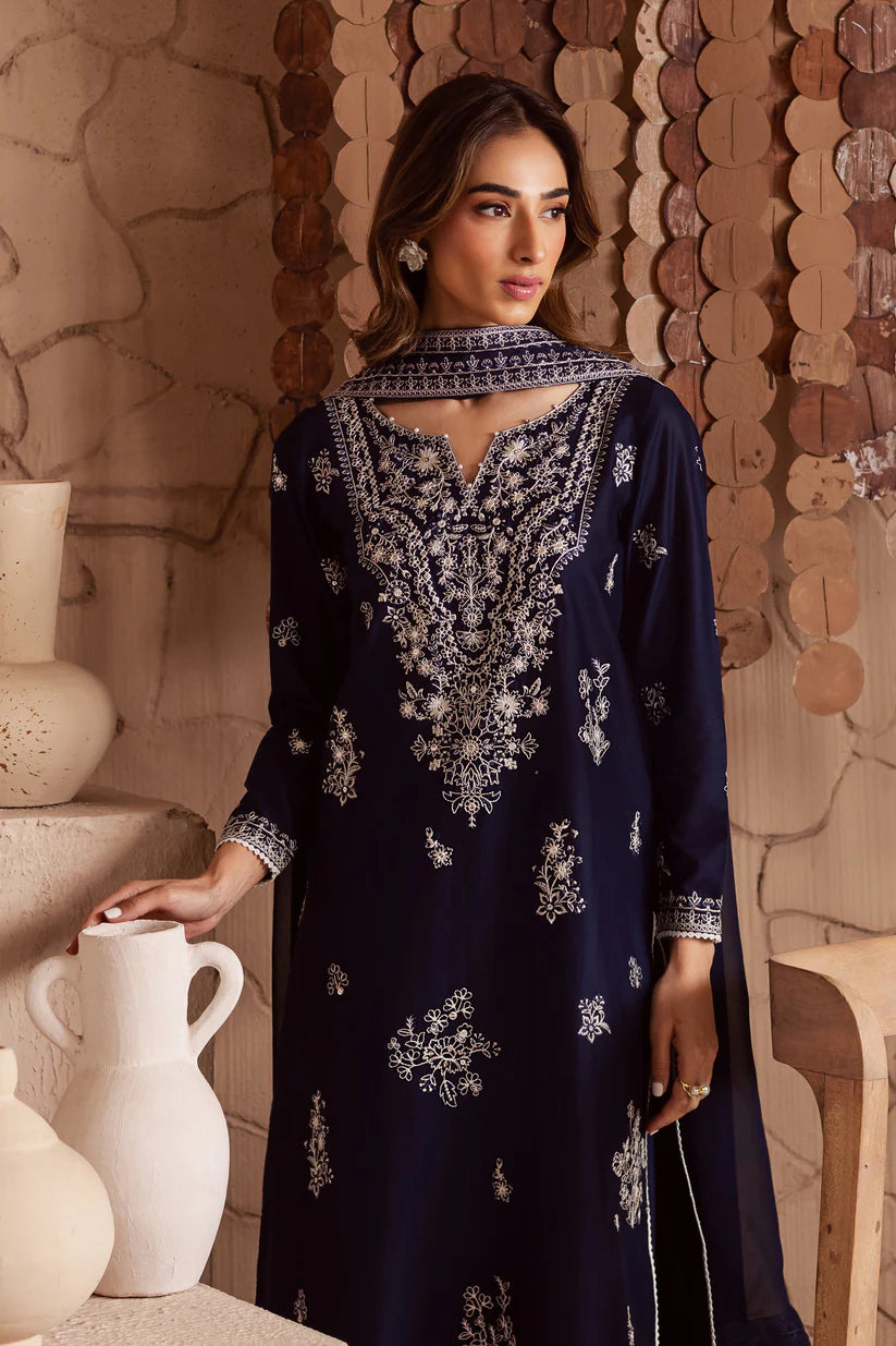 BATIK-3PC DHANAK EMBROIDERED SHIRT WITH CHIFFON EMBROIDERED DUPATTA AND EMB TROUSER ADR-4180