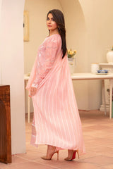 MIRAKHI-3PC LAWN CHIKENKARI EMBROIDERED SHIRT WITH LAWN TUBE SLUB DUPATTA-ADR