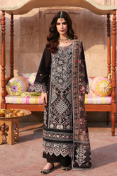 MAHNUR-3PC LAWN LASER WORK EMBROIDERED SHIRT WITH CHIFFON PRINTED EMBROIDERED DUPATTA AND TROUSER-ADR-4772