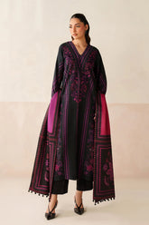 BAROQUE-3PC KHADDAR PRINTED SHIRT WITH KHADDAR PRINTED DUPATTA AND PRINTED TROUSER-ADR-2659