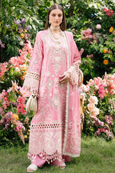 MAHNUR-3PC LAWN LASER WORK EMBROIDERED SHIRT WITH KHAADI NET EMBROIDERED DUPATTA AND TROUSER -ADR-4747