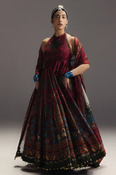 ZARA SHAH JAHAN-3PC DIGITAL PRINTED FROCK WITH SILK PRINTED DUPATTA & DYED TROUSER-ADR-076
