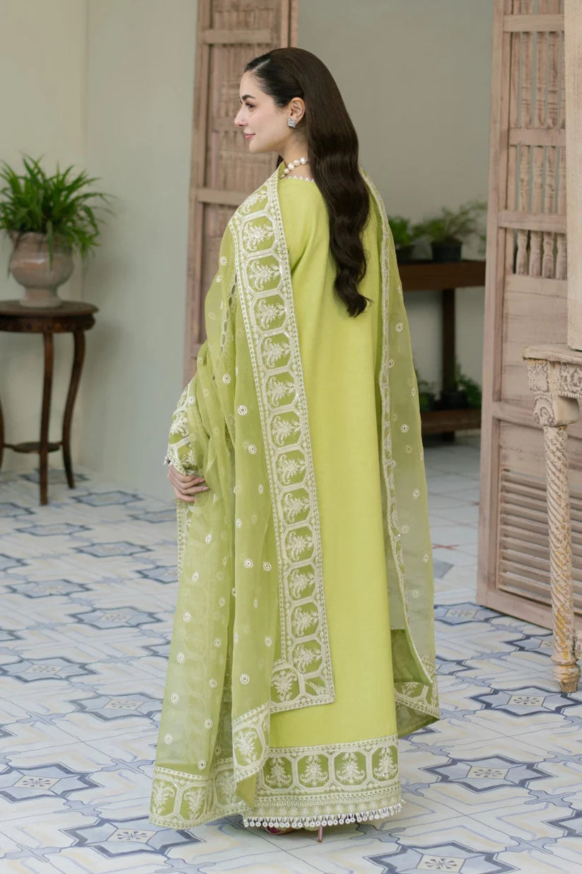 MARYAM & MARIA-3PC LAWN EMBROIDERED SHIRT WITH ORGANZA EMBROIDERED DUPATTA & TROUSER-ADR-3704