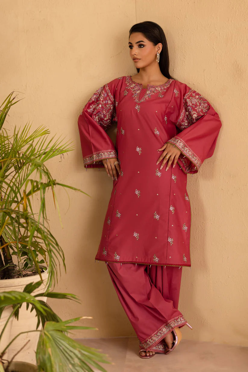 BATIK-2PC DHANAK EMBROIDERED SHIRT & EMBROIDERED TROUSER-ADR-114